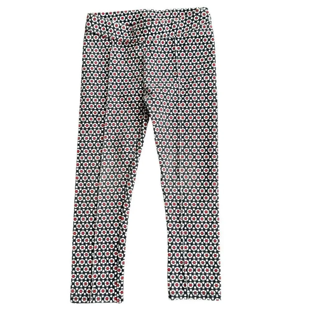 Janie and Jack Girls Toddler Kids Blue & Red Geo Ponte Pull-On Pants. 3. 3T.
